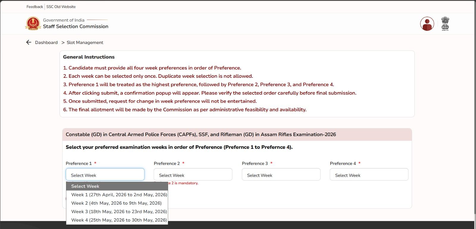 चारों weeks को अपनी तैयारी के अनुसार Rank (1 से 4) दें |